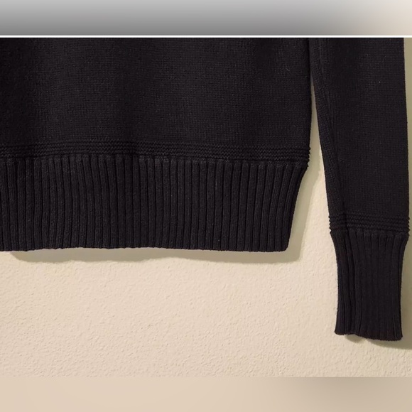 LRL Ralph Lauren Navy 100% Cotton Gold Buckle Wide Collar Pullover Sweater Sz XS - Picture 2 of 12